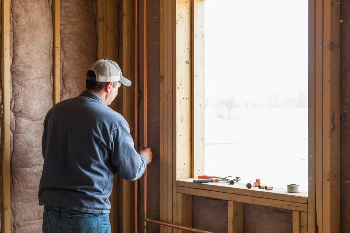Licensed plumber running new copper supply lines in a Belle Vernon home