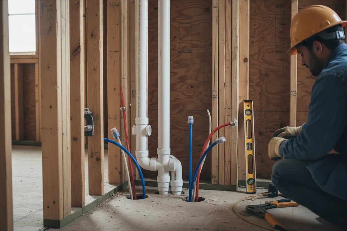 Drain and supply rough-in during Leak Detection in Belle Vernon